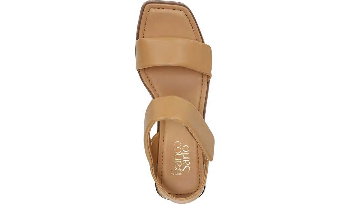 Franco Sarto Franco Sweety Platform Wedge Sandal Camel Leather