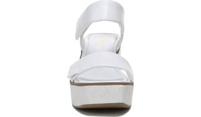 Franco Sarto Franco Sweety Platform Wedge Sandal White Leather