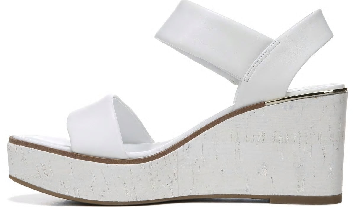 Franco Sarto Franco Sweety Platform Wedge Sandal White Leather