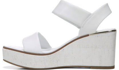 Franco Sarto Franco Sweety Platform Wedge Sandal White Leather