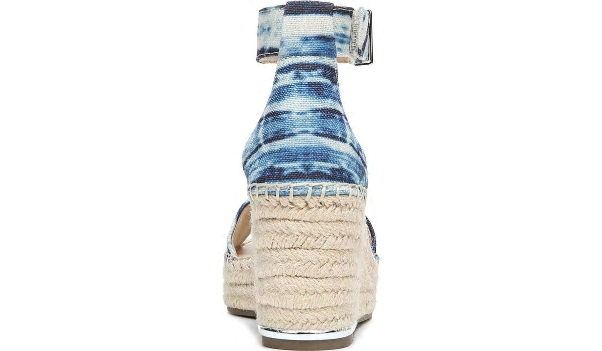 Franco Sarto Franco Clemens Espadrille Wedge Sandal Blue Canvas