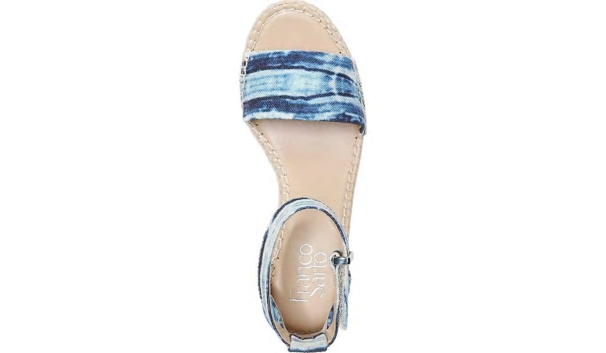 Franco Sarto Franco Clemens Espadrille Wedge Sandal Blue Canvas