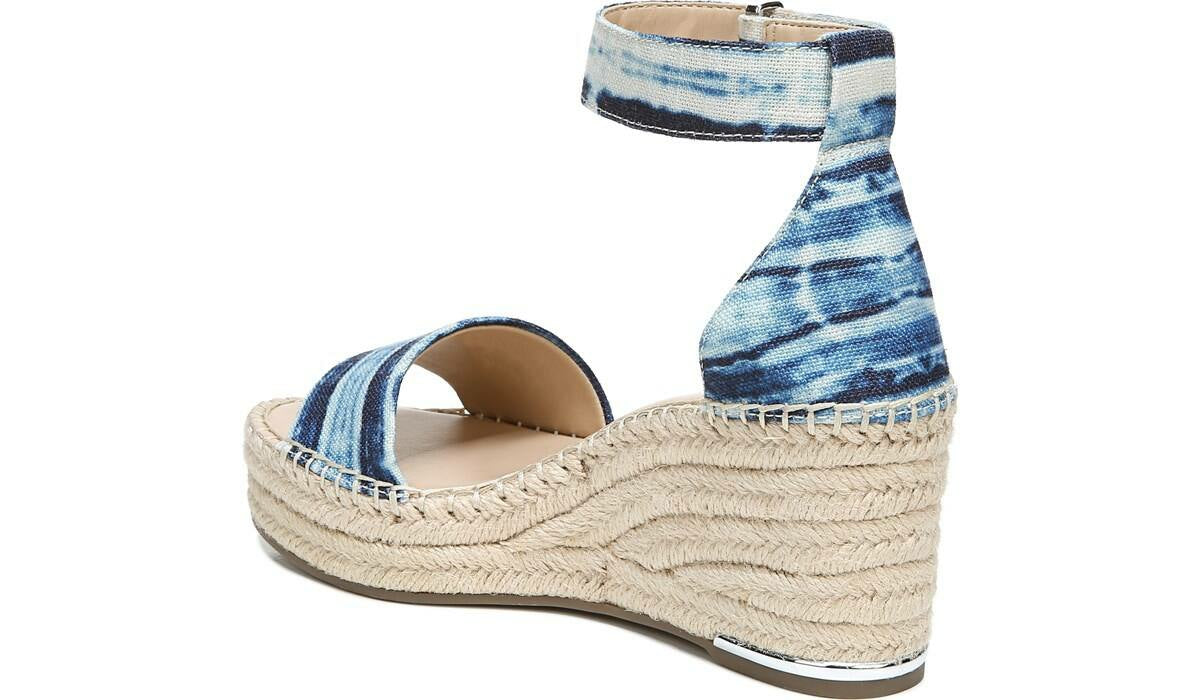 Franco Sarto Franco Clemens Espadrille Wedge Sandal Blue Canvas