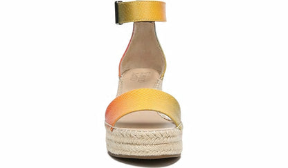 Franco Sarto Franco Clemens Espadrille Wedge Sandal Multi Snake Print Faux Leather