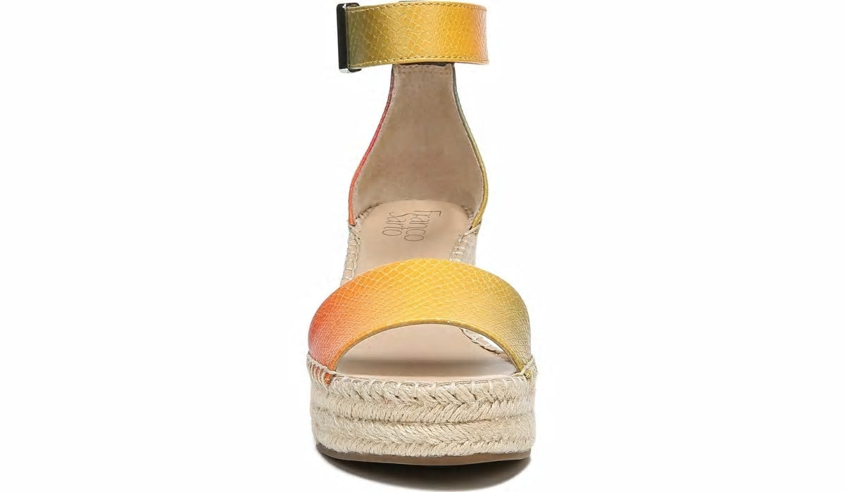 Franco Sarto Franco Clemens Espadrille Wedge Sandal Multi Snake Print Faux Leather