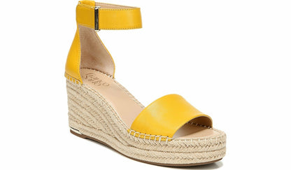 Franco Sarto Franco Clemens Espadrille Wedge Sandal Summer Yellow Leather