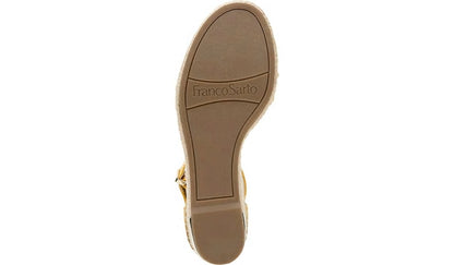 Franco Sarto Franco Clemens Espadrille Wedge Sandal Summer Yellow Leather