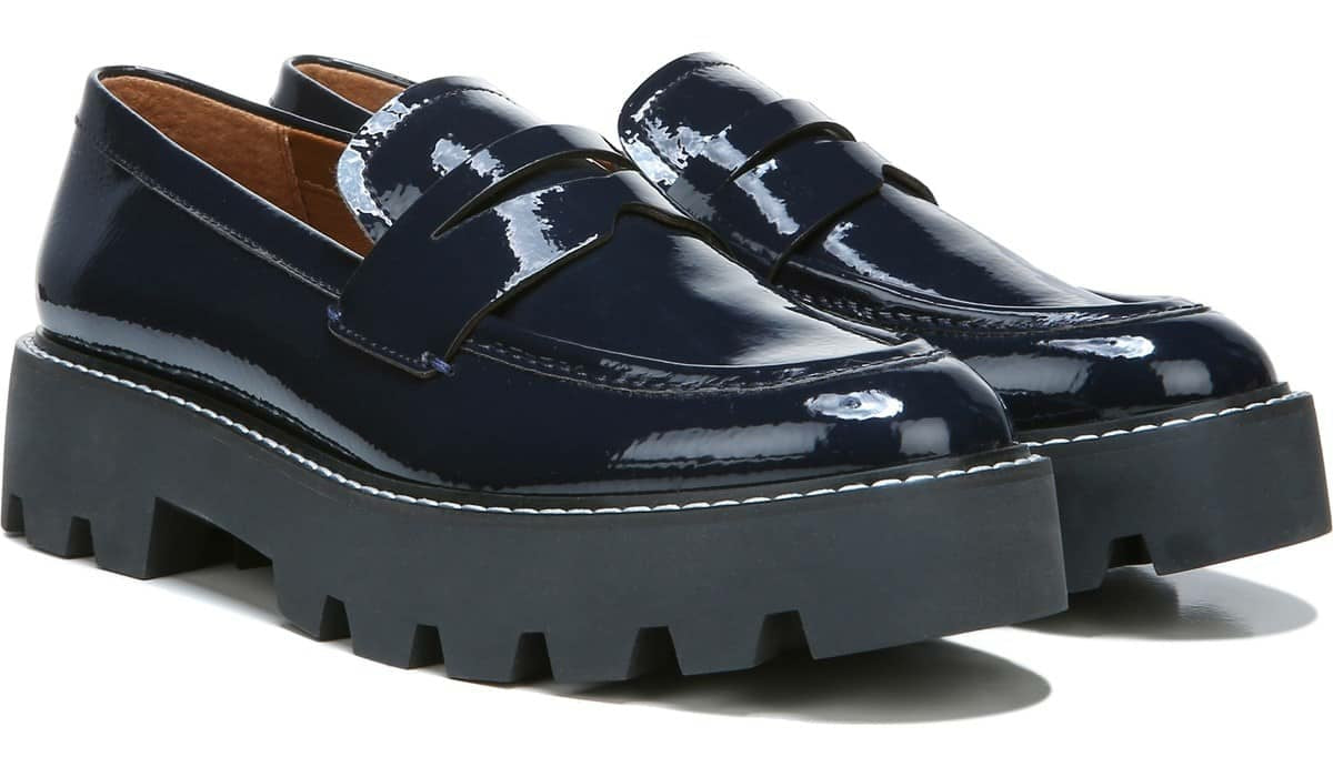 Franco Sarto Franco Balin Platform Loafer Midnight Patent Leather