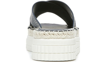 Franco Sarto Franco Barb Platform Slide Sandal French Navy Faux Leather
