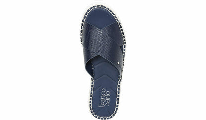 Franco Sarto Franco Barb Platform Slide Sandal French Navy Faux Leather
