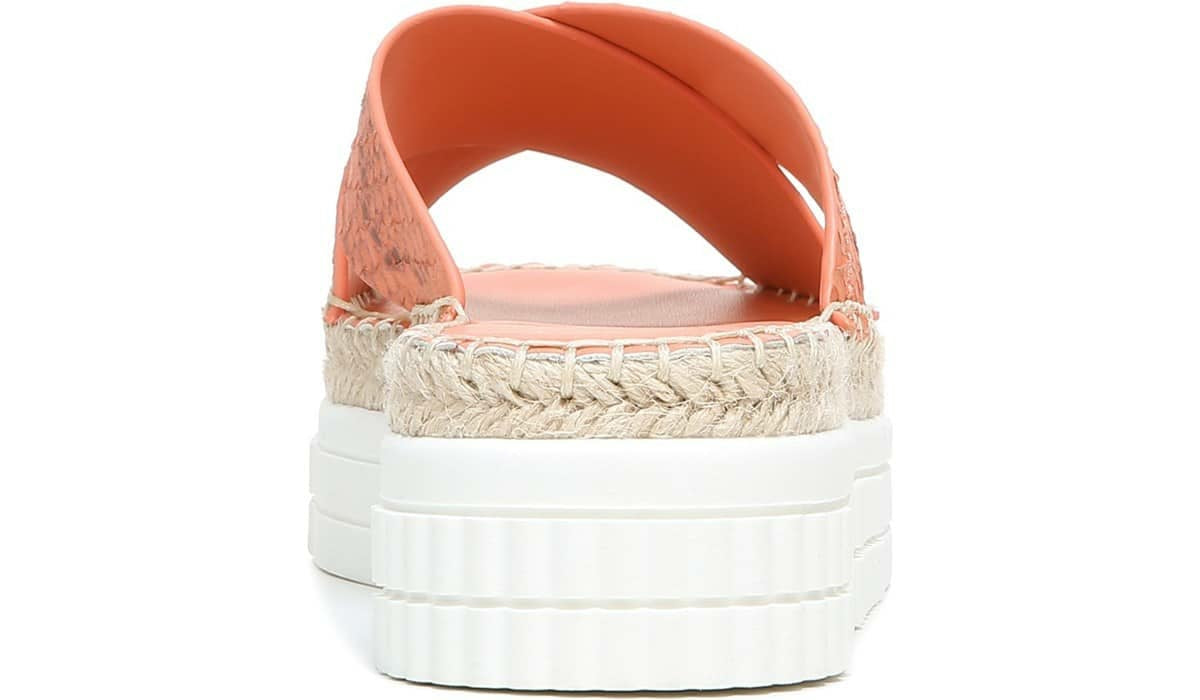 Franco Sarto Franco Barb Platform Slide Sandal Vivid Coral Leather