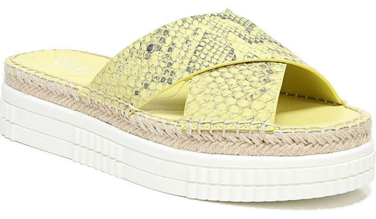 Franco Sarto Franco Barb Platform Slide Sandal Citron Leather