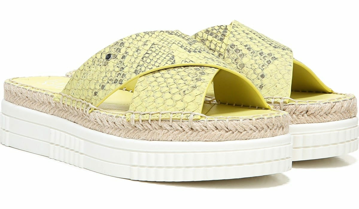 Franco Sarto Franco Barb Platform Slide Sandal Citron Leather