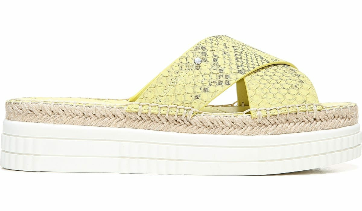Franco Sarto Franco Barb Platform Slide Sandal Citron Leather
