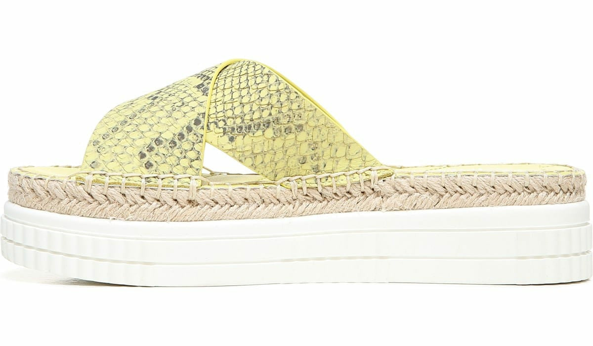 Franco Sarto Franco Barb Platform Slide Sandal Citron Leather