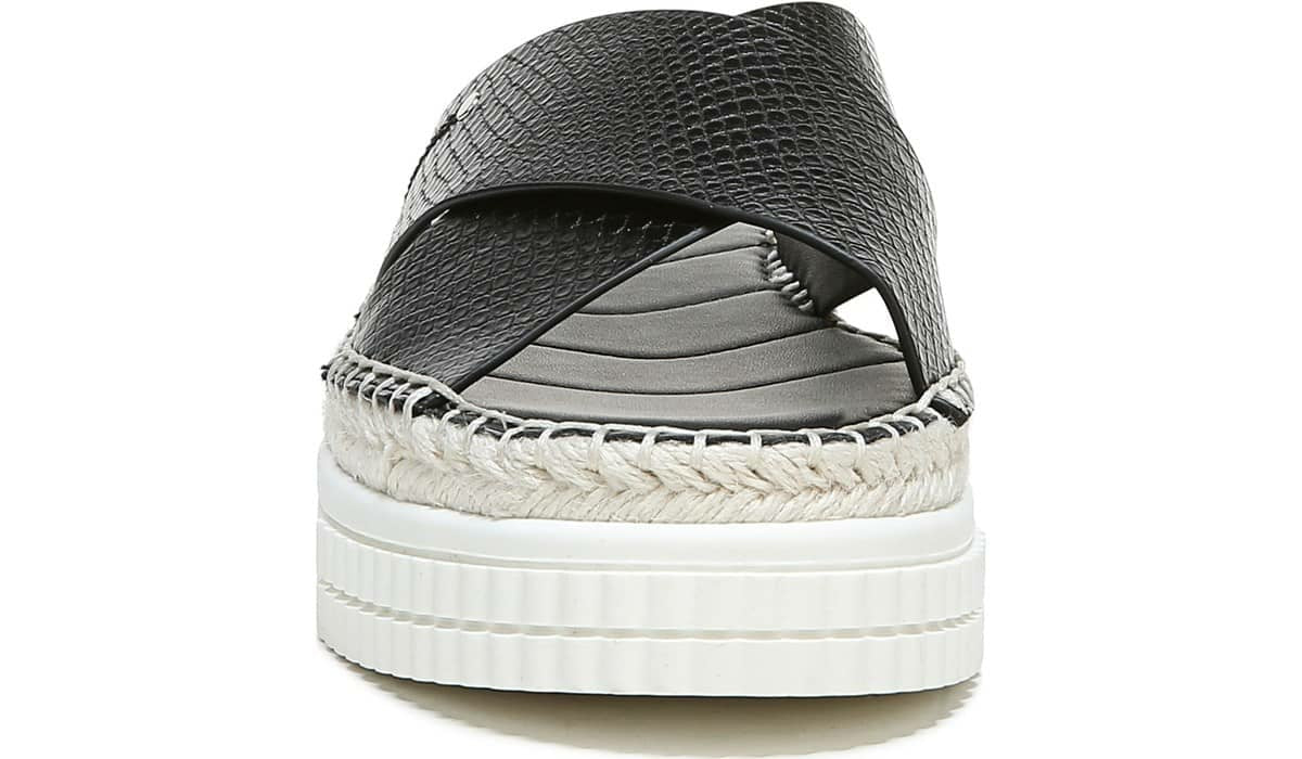 Franco Sarto Franco Barb Platform Slide Sandal Black Faux Leather