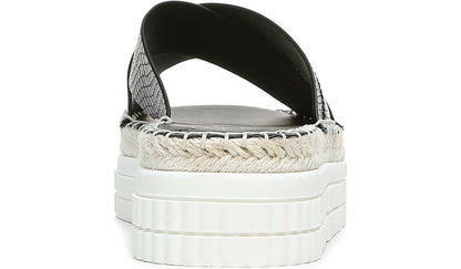 Franco Sarto Franco Barb Platform Slide Sandal Black Faux Leather