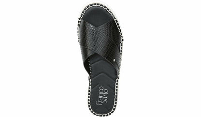 Franco Sarto Franco Barb Platform Slide Sandal Black Faux Leather
