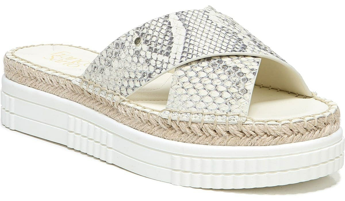 Franco Sarto Franco Barb Platform Slide Sandal Natural Leather
