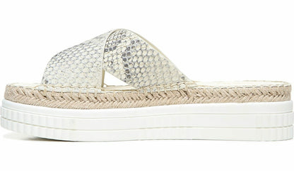 Franco Sarto Franco Barb Platform Slide Sandal Natural Leather