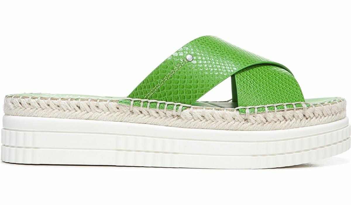 Franco Sarto Franco Barb Platform Slide Sandal Green Apple Faux Leather