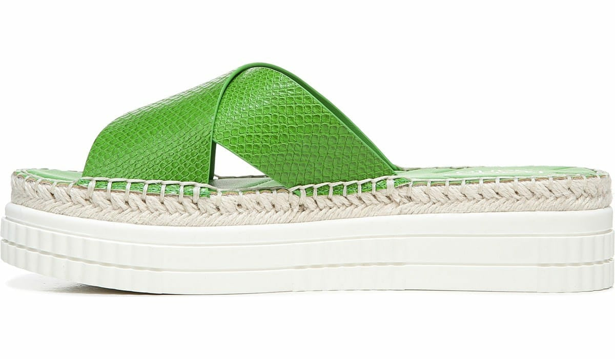 Franco Sarto Franco Barb Platform Slide Sandal Green Apple Faux Leather