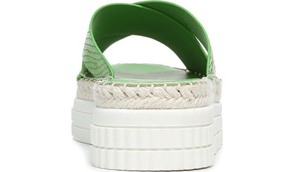 Franco Sarto Franco Barb Platform Slide Sandal Green Apple Faux Leather