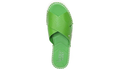Franco Sarto Franco Barb Platform Slide Sandal Green Apple Faux Leather