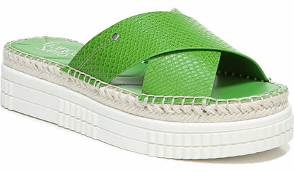 Franco Sarto Franco Barb Platform Slide Sandal Green Apple Faux Leather