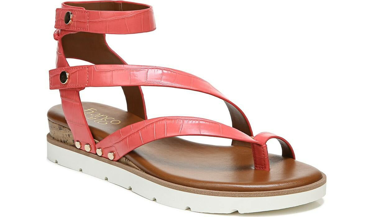 Franco Sarto Franco Daven Gladiator Sandal Coral Faux Leather