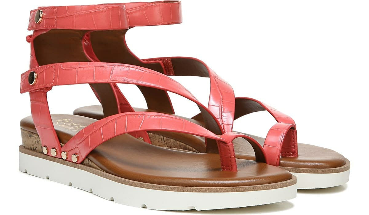 Franco Sarto Franco Daven Gladiator Sandal Coral Faux Leather