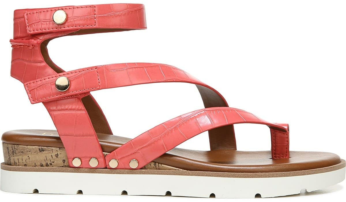 Franco Sarto Franco Daven Gladiator Sandal Coral Faux Leather