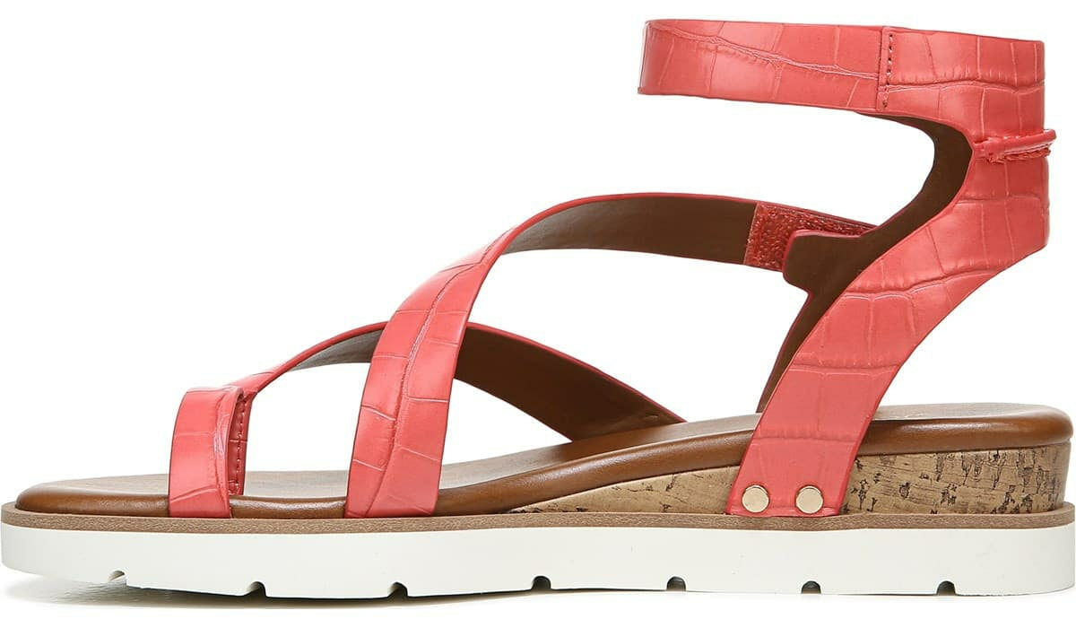 Franco Sarto Franco Daven Gladiator Sandal Coral Faux Leather