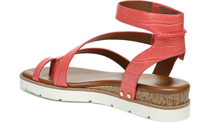 Franco Sarto Franco Daven Gladiator Sandal Coral Faux Leather