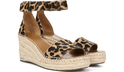 Franco Sarto Franco Clemens Espadrille Wedge Sandal Leopard Calf Hair