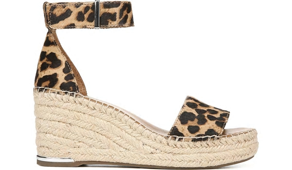 Franco Sarto Franco Clemens Espadrille Wedge Sandal Leopard Calf Hair