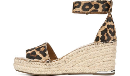 Franco Sarto Franco Clemens Espadrille Wedge Sandal Leopard Calf Hair