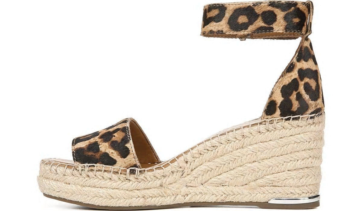 Franco Sarto Franco Clemens Espadrille Wedge Sandal Leopard Calf Hair
