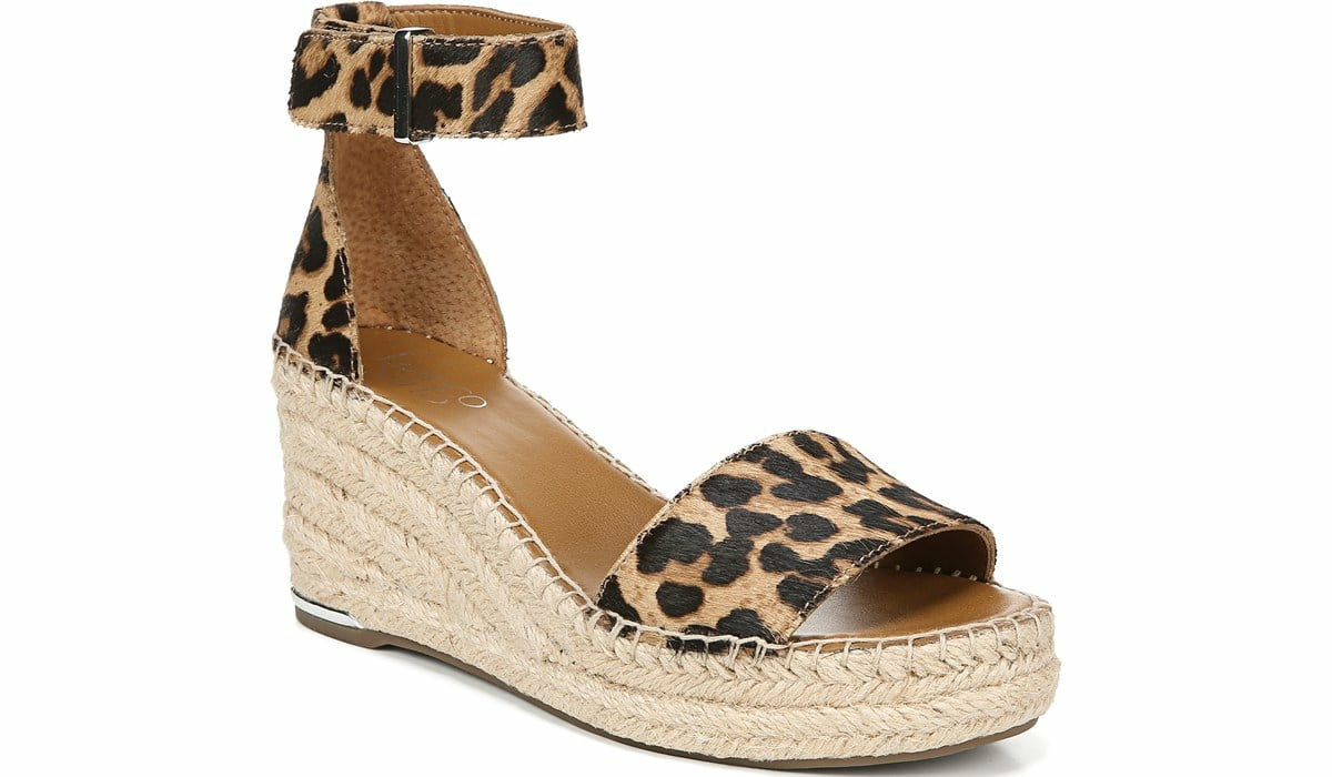 Franco Sarto Franco Clemens Espadrille Wedge Sandal Leopard Calf Hair