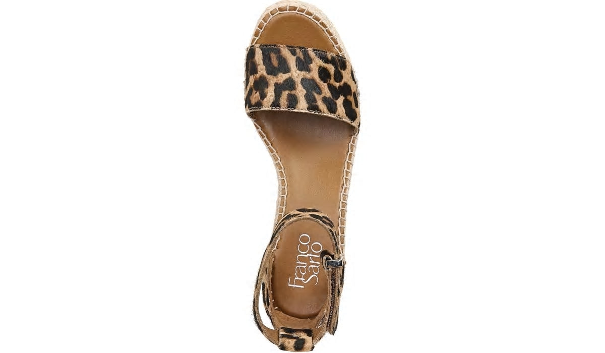 Franco Sarto Franco Clemens Espadrille Wedge Sandal Leopard Calf Hair