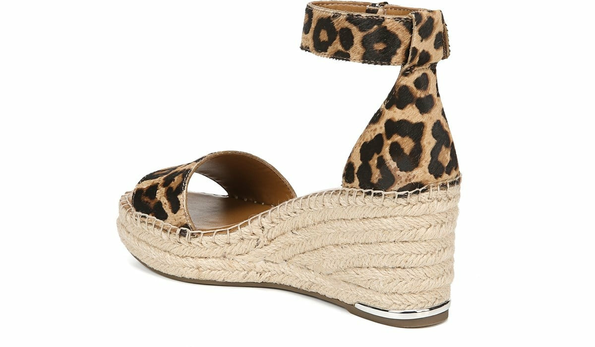 Franco Sarto Franco Clemens Espadrille Wedge Sandal Leopard Calf Hair