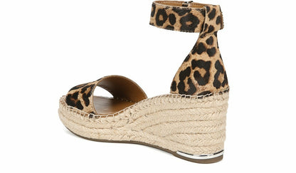 Franco Sarto Franco Clemens Espadrille Wedge Sandal Leopard Calf Hair