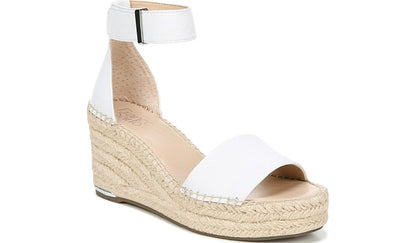 Franco Sarto Franco Clemens Espadrille Wedge Sandal White Leather