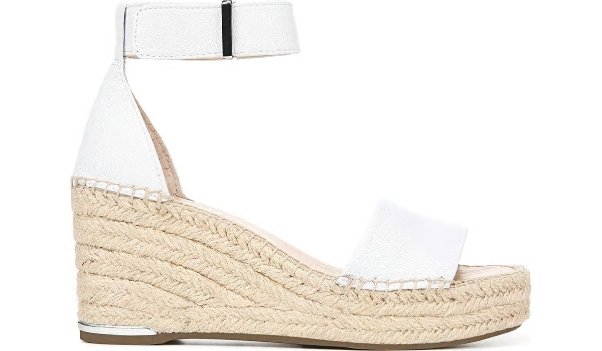 Franco Sarto Franco Clemens Espadrille Wedge Sandal White Leather