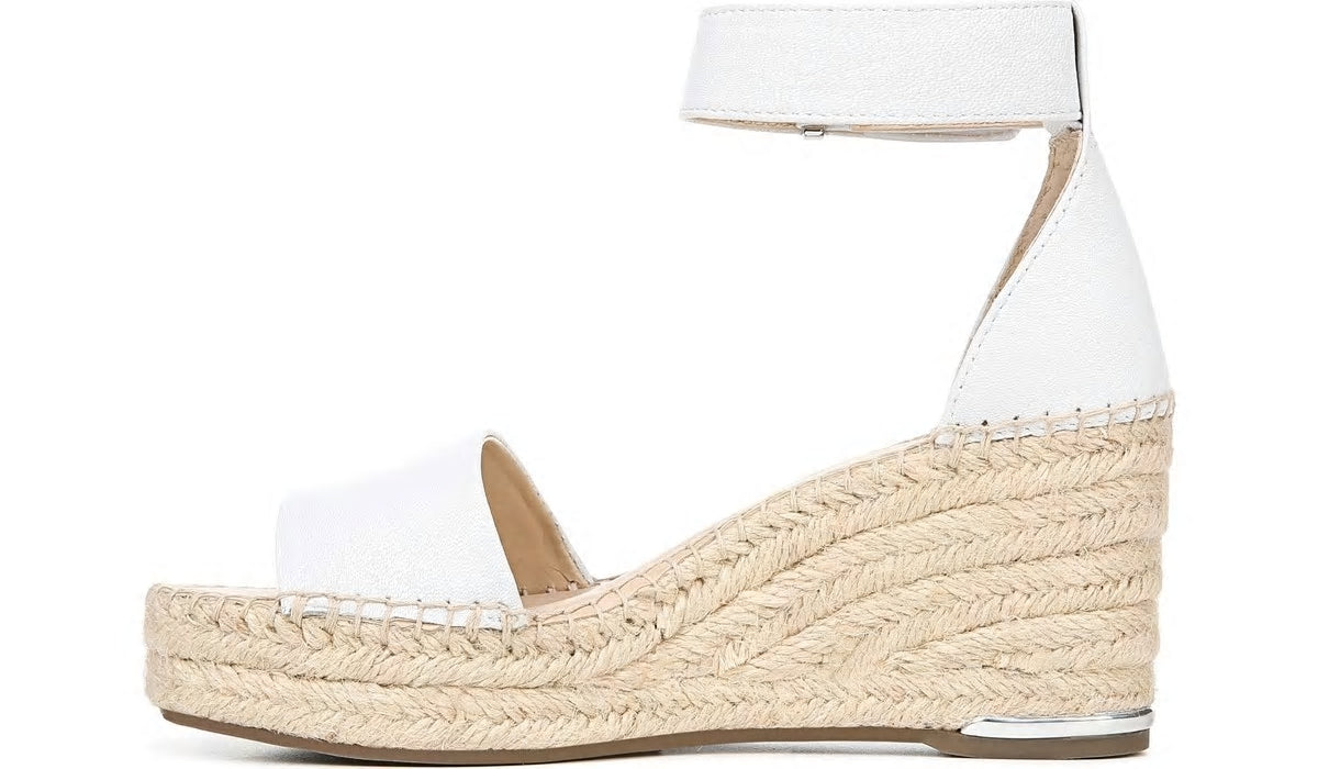 Franco Sarto Franco Clemens Espadrille Wedge Sandal White Leather