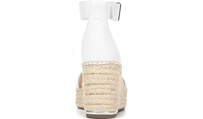 Franco Sarto Franco Clemens Espadrille Wedge Sandal White Leather