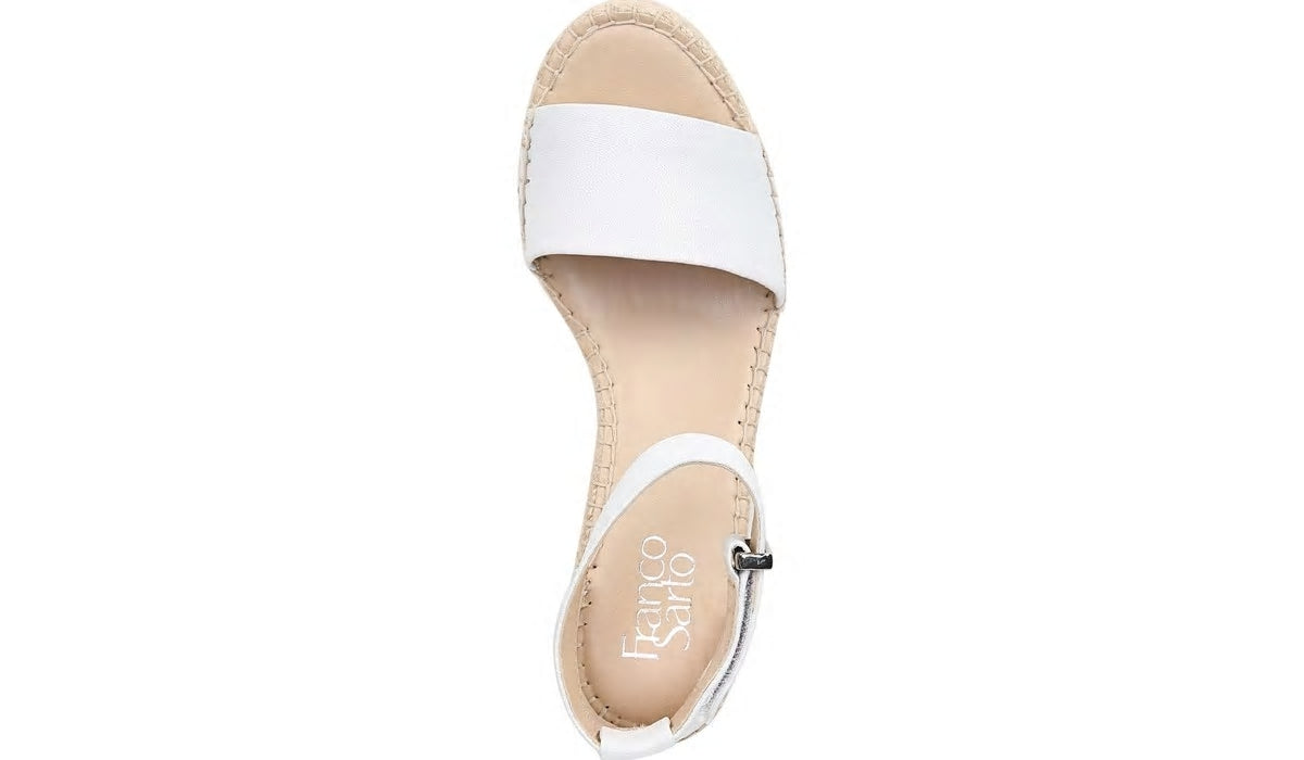 Franco Sarto Franco Clemens Espadrille Wedge Sandal White Leather