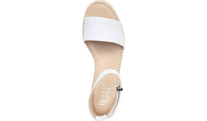 Franco Sarto Franco Clemens Espadrille Wedge Sandal White Leather