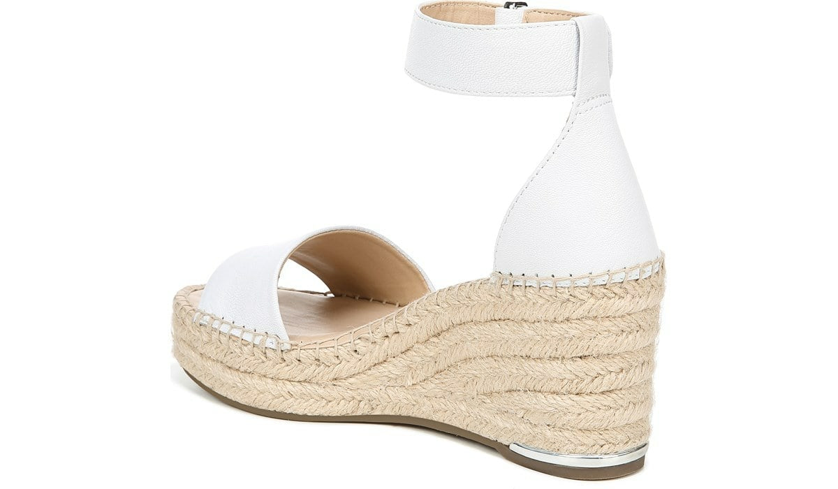 Franco Sarto Franco Clemens Espadrille Wedge Sandal White Leather