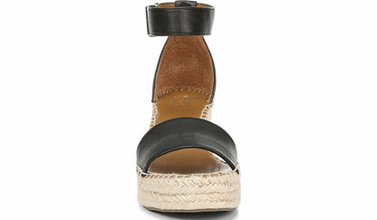 Franco Sarto Franco Clemens Espadrille Wedge Sandal Black Leather